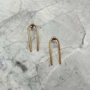 Gold U-Shaped Earrings | Minimalist, Modern, Lightweight, Arch, Horseshoe, Easy